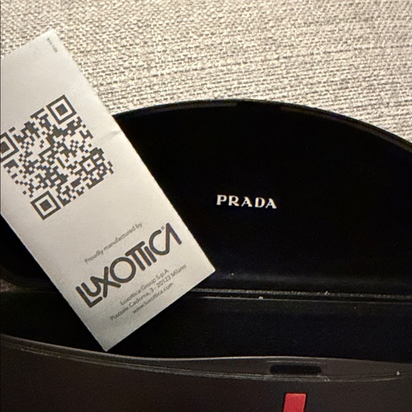 Prada Black Sunglasses Hard Case Holder with Red Accent - Picture 4 of 5